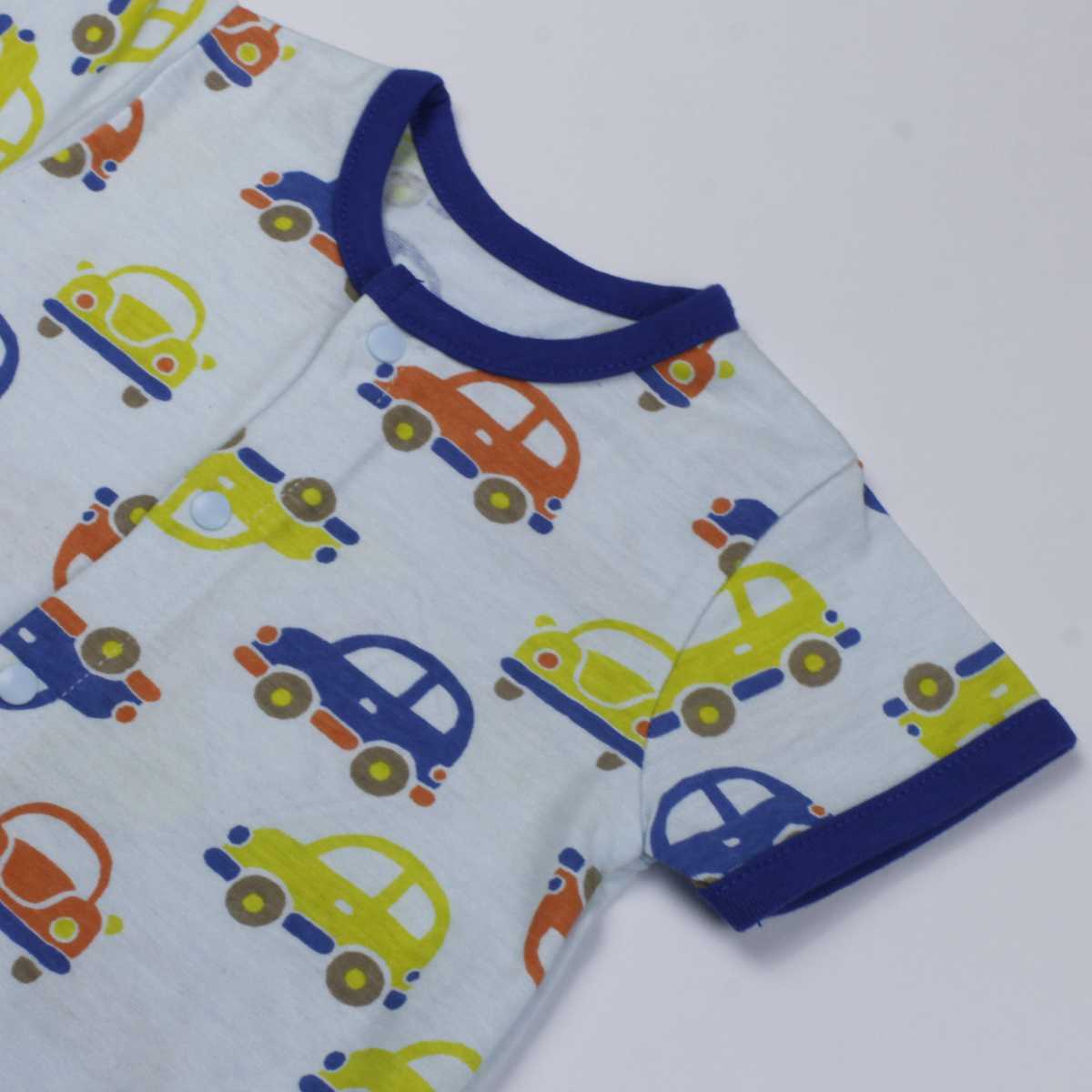  Yu-Mail бесплатная доставка мужчина baby Fit все передний открытие модель короткий рукав небо . материалы новорожденный машина рисунок короткий рукав нижнее белье нижнее белье младенец BL- голубой ( все 2 цвет )50-60cm 60-70cm