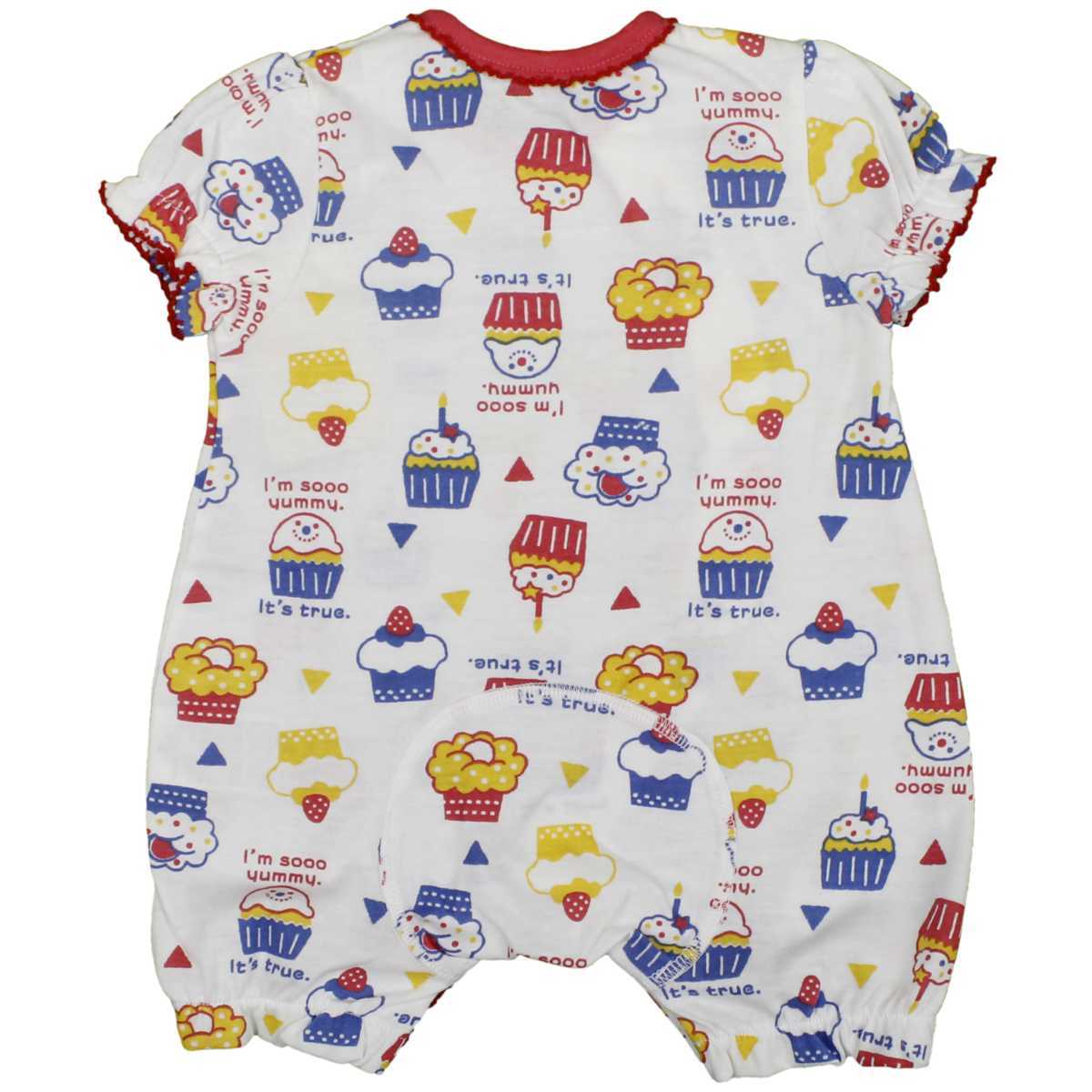  Yu-Mail бесплатная доставка девочка baby Fit все передний открытие короткий рукав небо . материалы новорожденный капкейк рисунок короткий рукав нижнее белье нижнее белье младенец RE- красный ( все 2 цвет )50-60cm