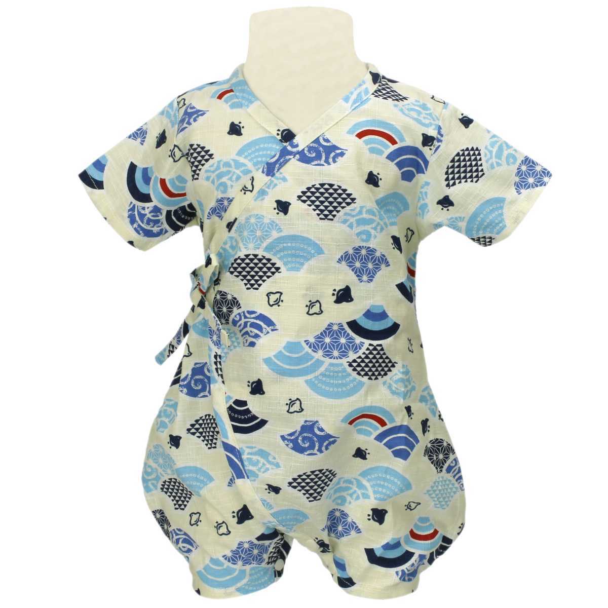  Yu-Mail бесплатная доставка джинбей baby мужчина новорожденный хлопок 100% детский комбинезон модный симпатичный юката сделано в Японии ткань праздник фейерверк тепловая защита boys мужчина . слоновая кость ( все 2 цвет 