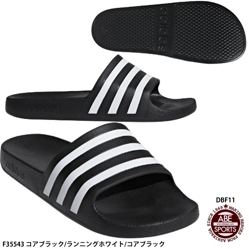 ADILETTE AQUA "CORE BLACK FOOTWEAR WHITE" F35543 （コアブラック/フットウェアホワイト/コアブラック）の商品画像