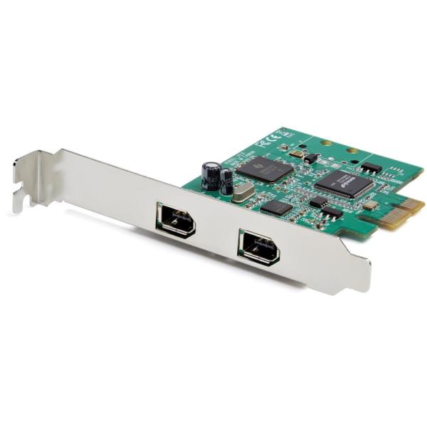 2 port FireWire 400 extension PCI Express card PCIe connection IEEE1394a interchangeable adapter Windows Mac correspondence Star Tec StarTech.com 2 year guarantee 