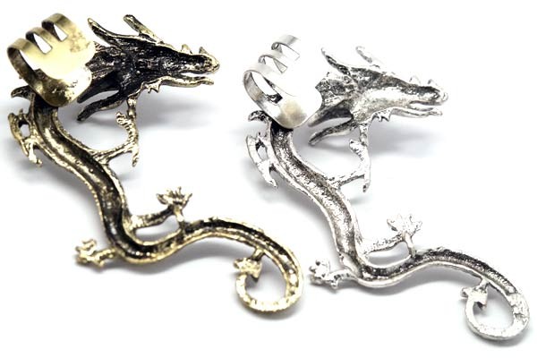  мир рисунок японский стиль Dragon дракон одна сторона уголок для ушные каффы s[ левый уголок специальный * Gold / серебряный ]