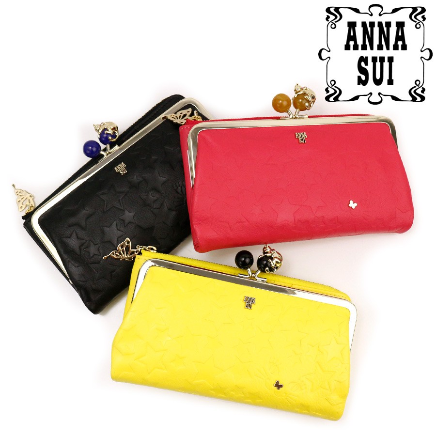 ANNA SUI プレイングキャット-外口金ファスナー長財布 313750 * レディース長財布