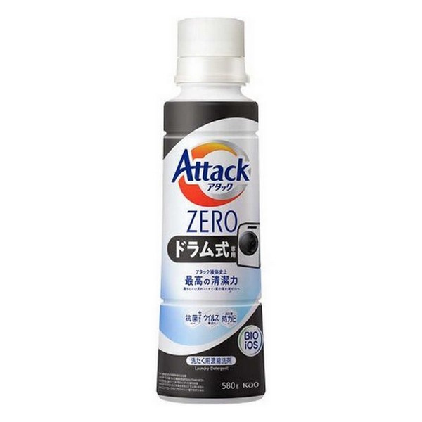 Kao アタックZERO ドラム式専用 リーフィブリーズの香り 580g × 1個 アタック 液体洗剤の商品画像