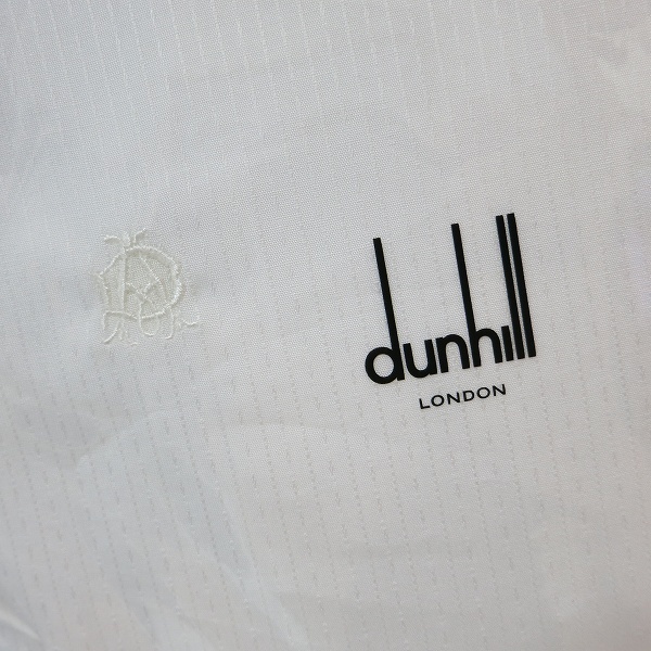 #anze Dunhill Dunhill рубашка ткань покрой ткань белый Logo вышивка полоса хлопок сделано в Японии мужской [755534]