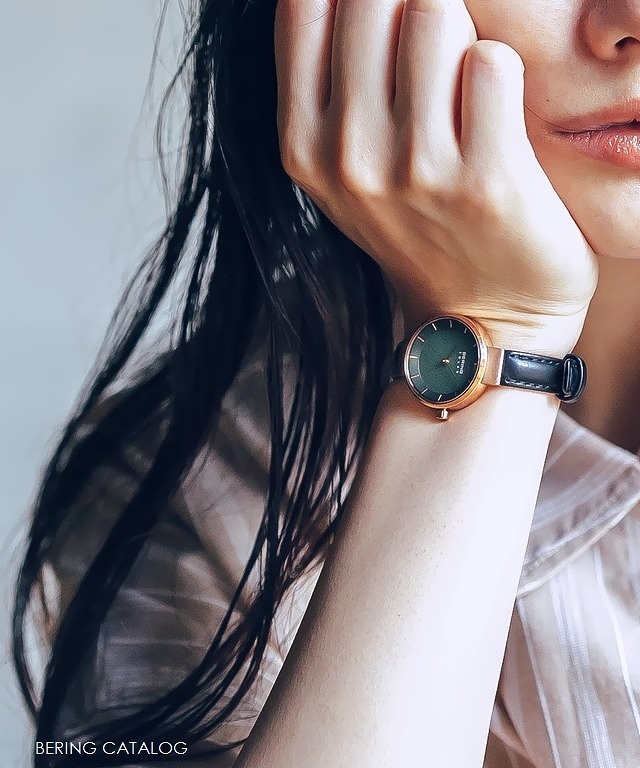 BERING（ベーリング） ノベルティ レザーバンド ソーラー 腕時計