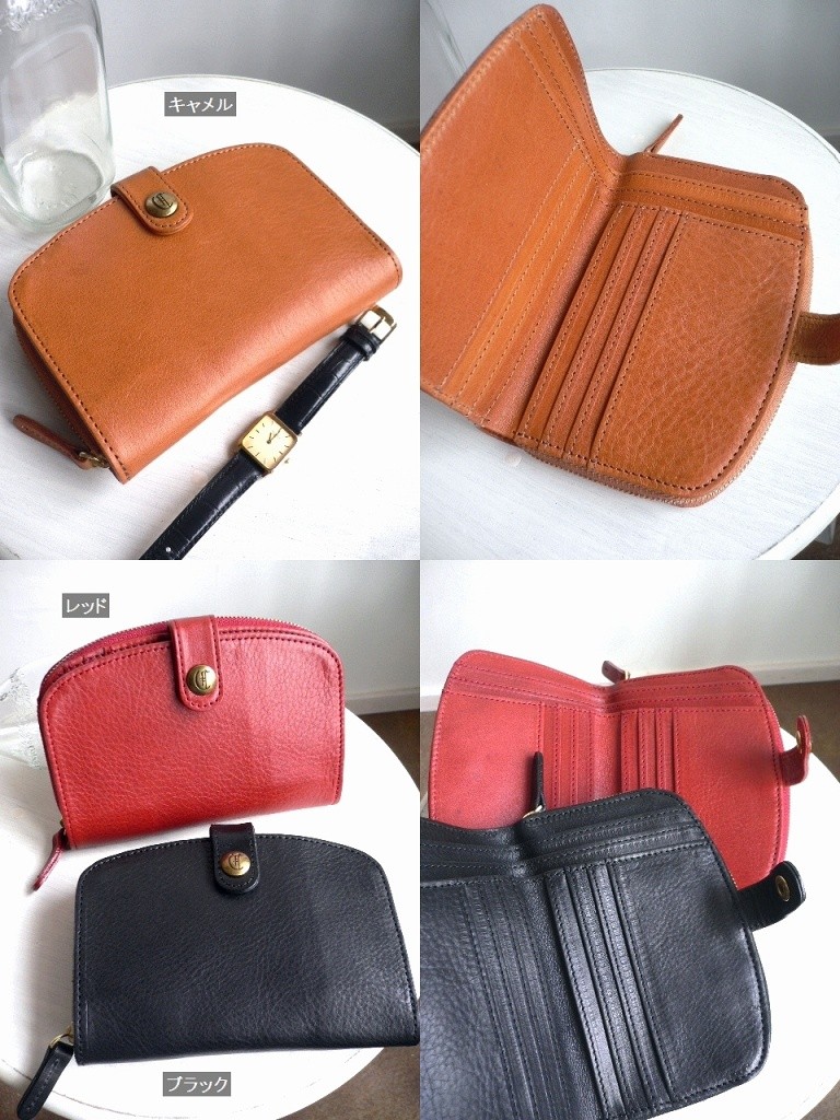 CLEDRAN（クレドラン） 財布 レザー ラウンド ファスナー 折り財布 