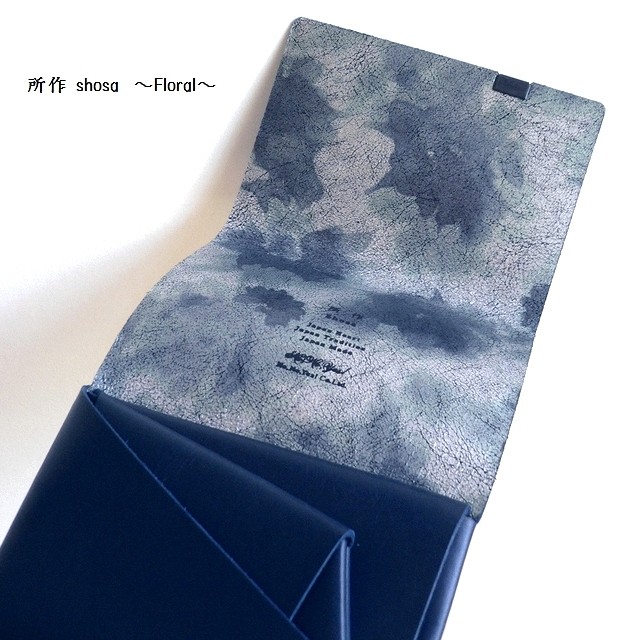 所作（shosa） ミドル 財布 ショートウォレット1.0 モネ 睡蓮 箔押し