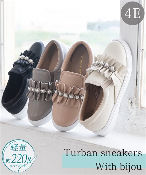  повседневная обувь обувь 4E широкий свободно широкий большой размер легкий biju-ta- бампер ru style Kirakira оборка боковой резина femi человек ( aqua karuda)
