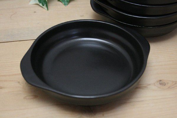 # ceramics made in Japan storage . neat start  King 15cm gratin gratin plate black mat color doria Cafe tableware business use ACSWEBSHOP original 