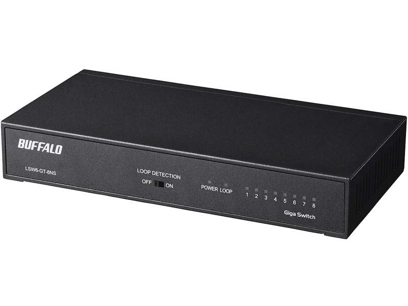 BUFFALO Giga対応 スイッチングハブ 金属筐体/電源内蔵モデル LSW6-GT-8NS/BK（ブラック）の商品画像