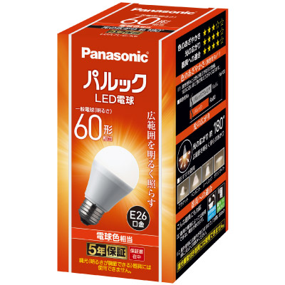 Panasonic LED電球 T形タイプ LDT6LGST6 （電球色相当） LED電球、LED