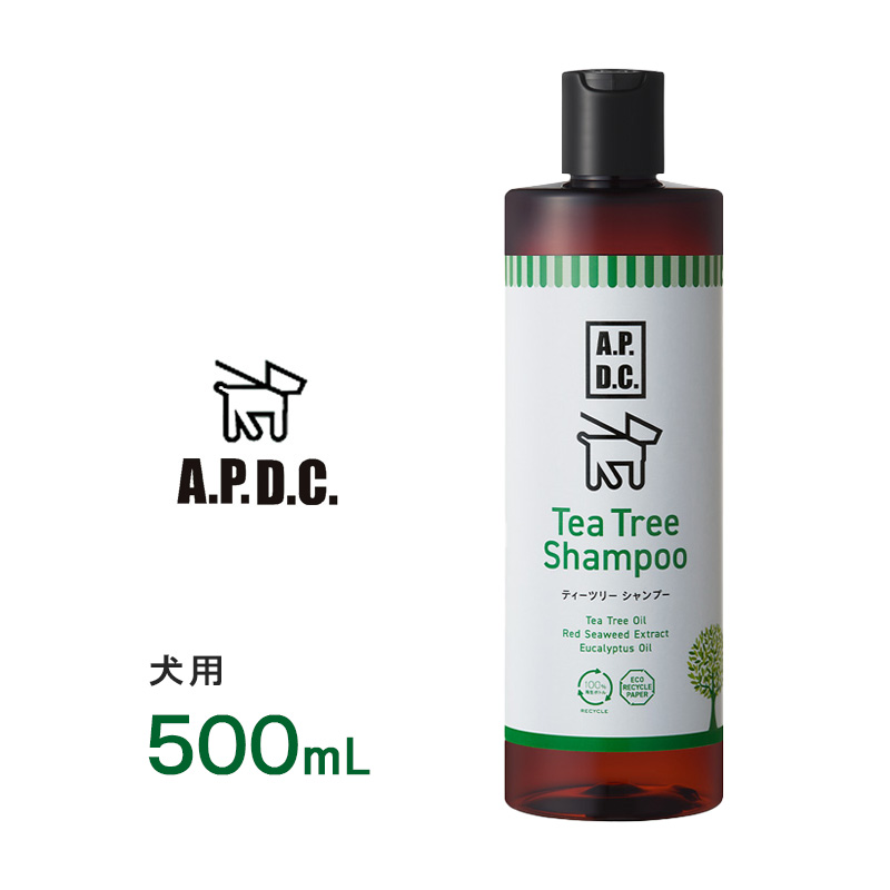 A.P.D.C. ティーツリーシャンプー 500ml (新パッケージ品) 全犬種対応 ふわツヤ感 ハーブ ティーツリーの香りの商品画像