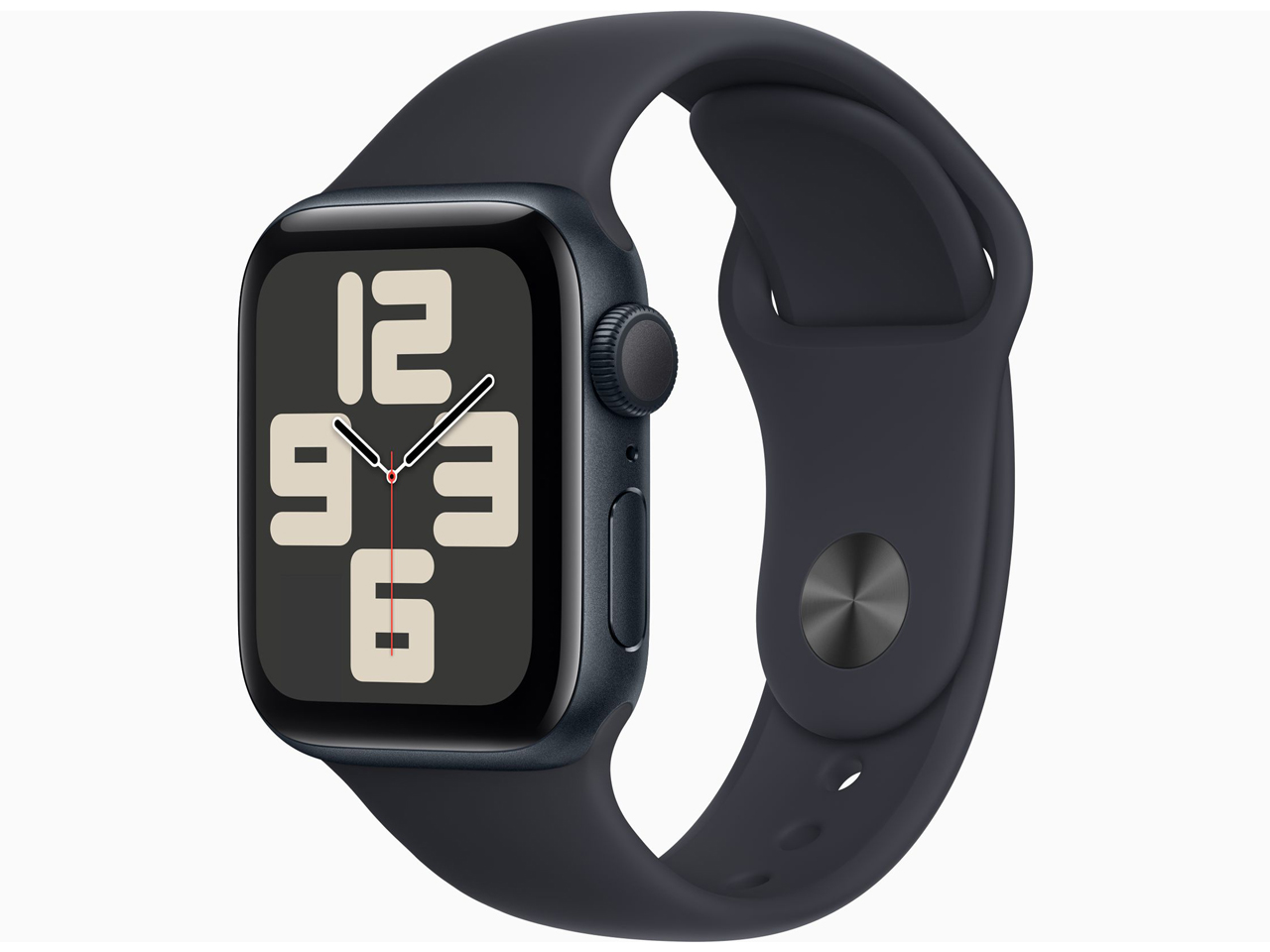 Apple Watch SE GPSモデル 40mmミッドナイトアルミニウムケースとミッドナイトスポーツバンド M/L MR9Y3J/Aの商品画像