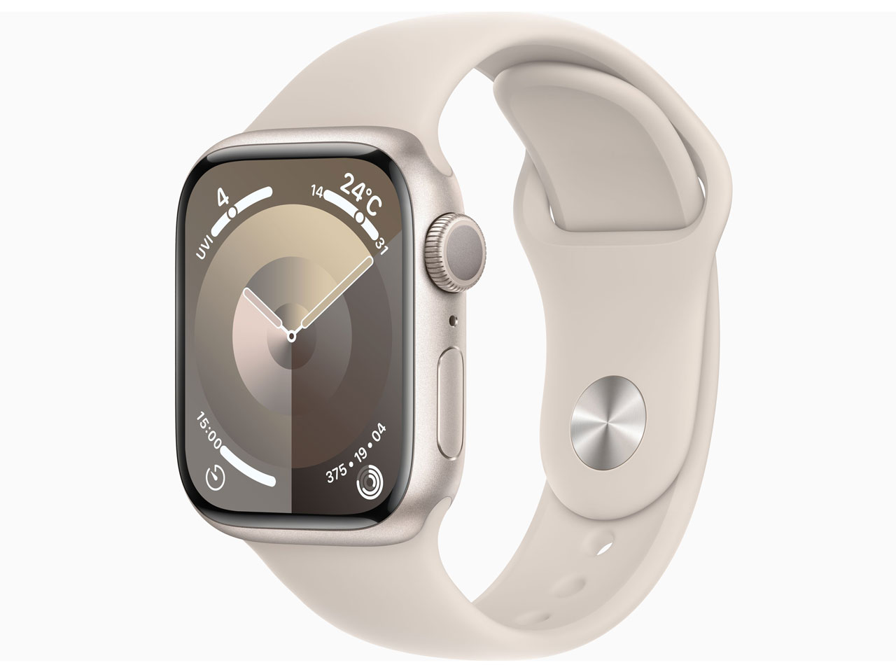 Apple Watch Series 9 GPSモデル 41mm スターライトアルミニウムケースとスターライトスポーツバンド S/M MR8T3J/A