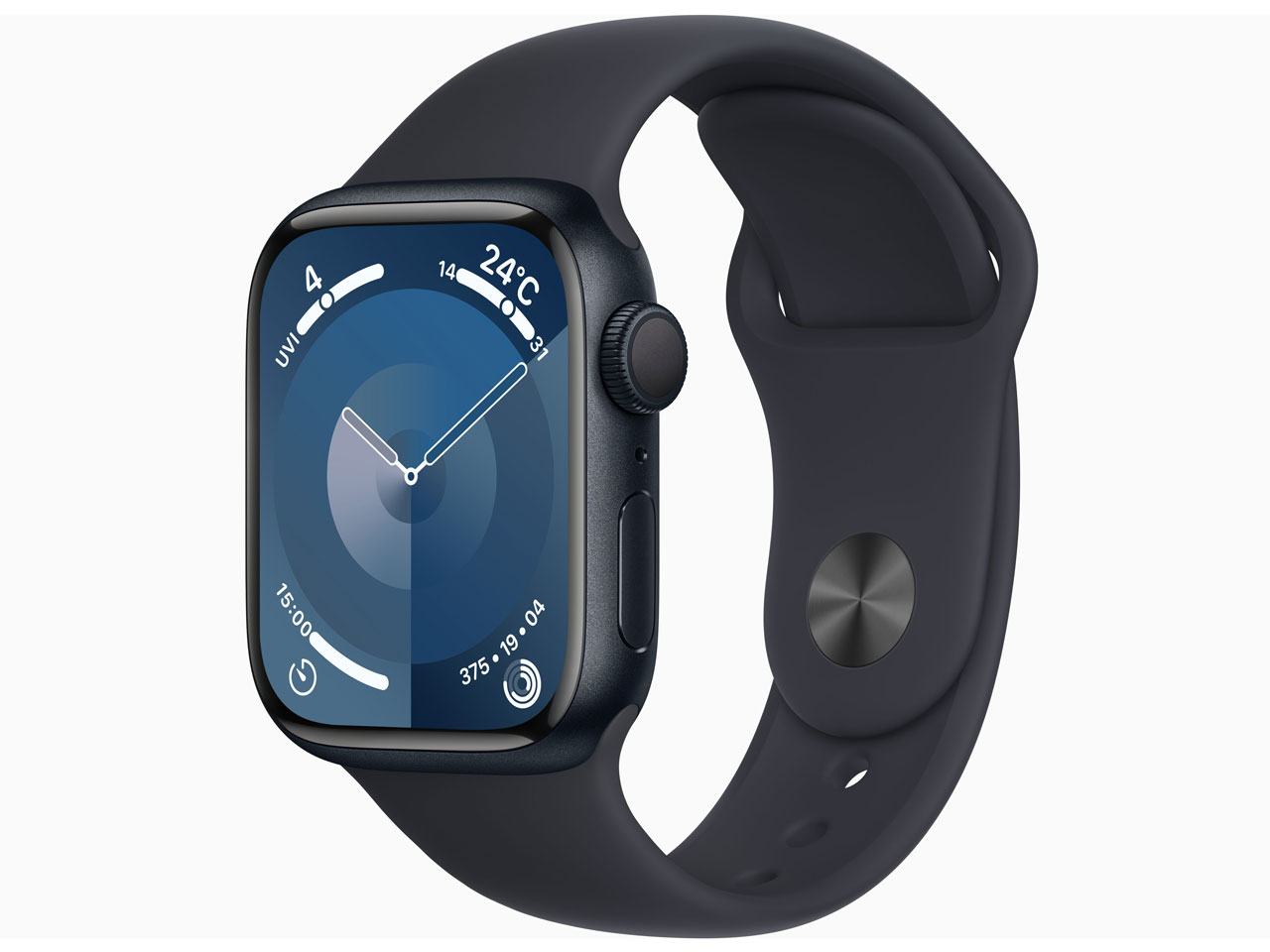 Apple Watch Series 9 GPSモデル 41mm ミッドナイトアルミニウムケースとミッドナイトスポーツバンド S/M MR8W3J/Aの商品画像