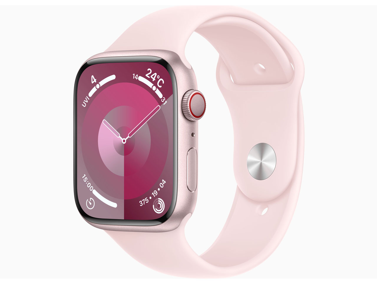 Apple Apple Watch Series 9 GPS＋Cellularモデル 45mm ピンクアルミニウムケースとライトピンクスポーツバンド M/L MRML3J/A Apple Watch スマートウォッチ本体の商品画像