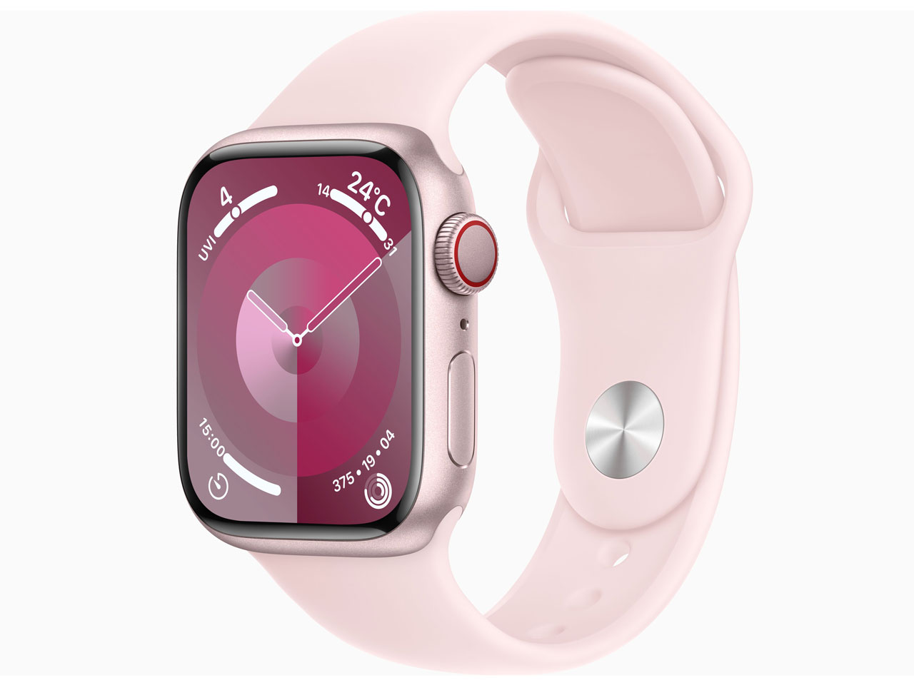 Apple Apple Watch Series 9 GPS＋Cellularモデル 41mm ピンクアルミニウムケースとライトピンクスポーツバンド M/L MRJ03J/A Apple Watch スマートウォッチ本体の商品画像