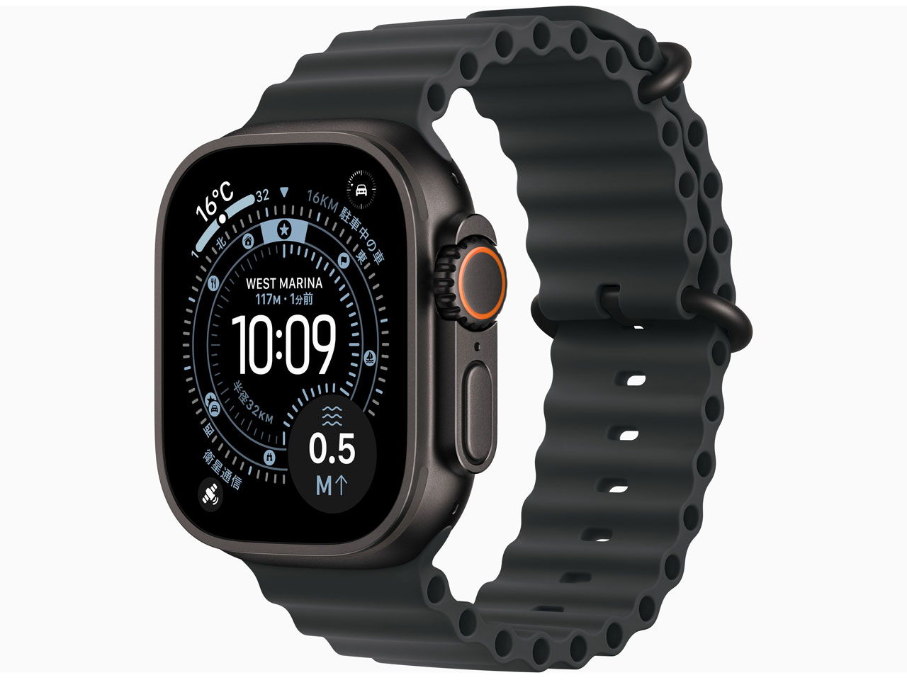 Apple Watch Ultra 3 GPS＋Cellularモデル 49mm ブラックチタニウムケースとブラックオーシャンバンド MF0J4J/A