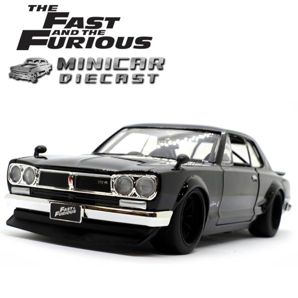 1/24 The Fast and The Furious boxed minicar BRIAN'S NISSAN SKYLINE 2000 GT-R KPGC10 black Nissan Skyline 2000 GTR black Brian model Hakosuka 