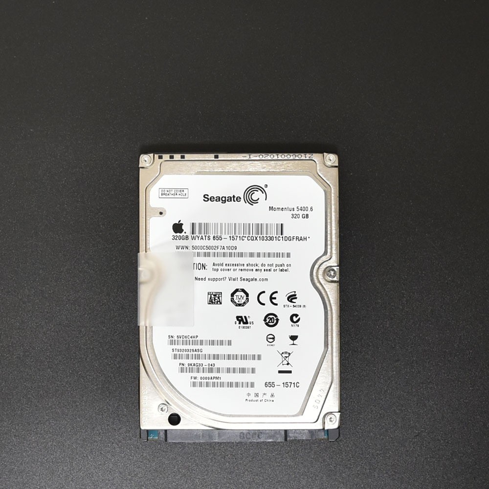  этот день отправка Apple оригинальный HDD 2.5 дюймовый SATA 320GB Seagate обычный формат завершено SN:5VD6C4HP 655-1571