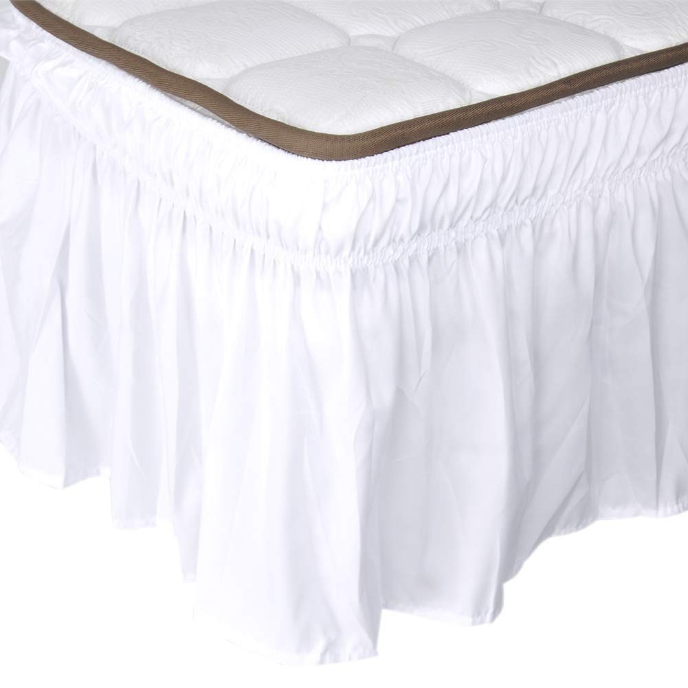 [1-2 day limitation 10 times P attaching ] bed skirt single / semi-double correspondence width 120 38cm DEWEL frill LAP around style flexible bed la full simple plain white 