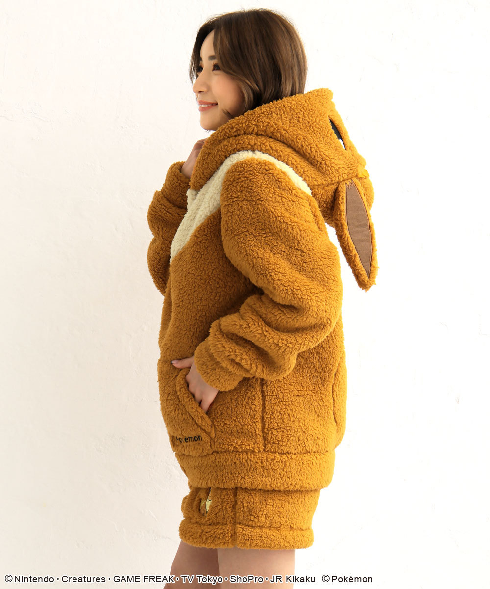 ルームウェア ポケモン イーブイ モコモコ パーカー 単品トップス 女性
