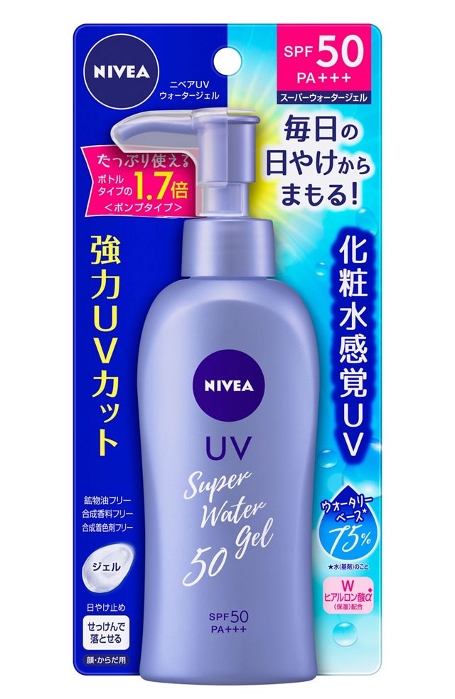 NIVEA ニベアUV ウォータージェル SPF50 PA＋＋＋ ポンプ 140g ×1 日焼け止めの商品画像