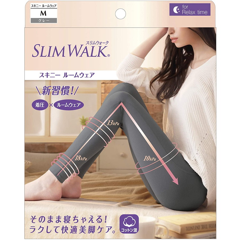 SLIMWALK（スリムウォーク）スキニールームウェア グレー M ピップ 着圧ウエアボトムスの商品画像