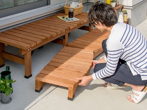  bench wood deck wooden 180×58cm. side veranda deck bench outdoors garden bench natural tree simple stylish step step‐ladder slim type bench single unit sale 