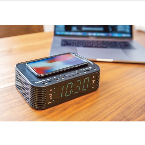 ANABAS ワイヤレススマホ充電クロックラジオ（Bluetooth機能付き）CR-BT100の商品画像