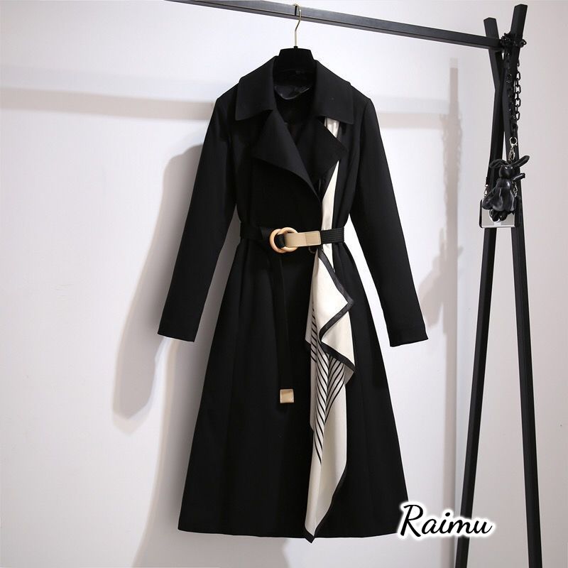  trench coat lady's 40 fee long coat spring coat spring coat light outer spring autumn spring clothes spring thing Korea manner outer 30 fee 40 fee 50 fee raimu