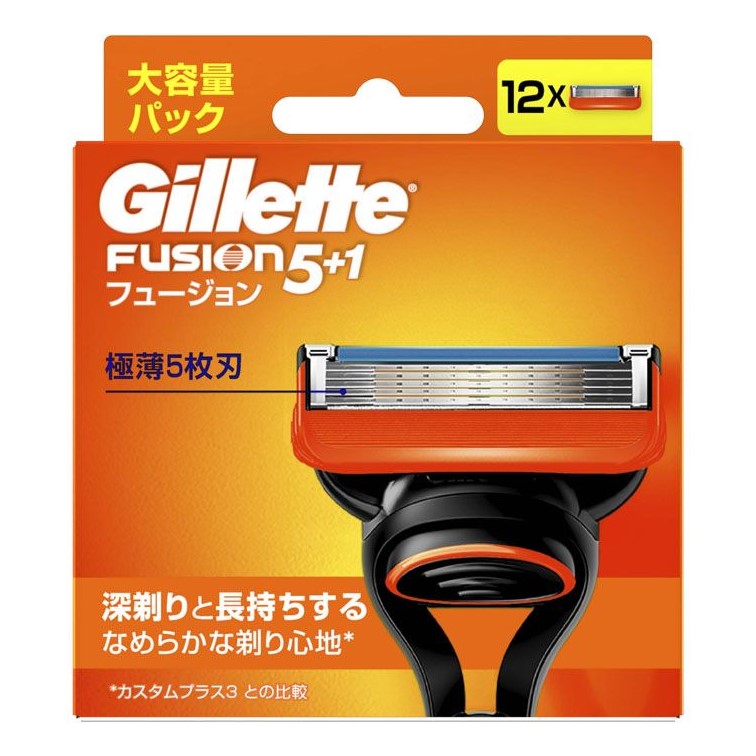 P&G ジレット フュージョン 5枚刃 替刃 12個入 × 1セット Gillette メンズ剃刀替え刃の商品画像