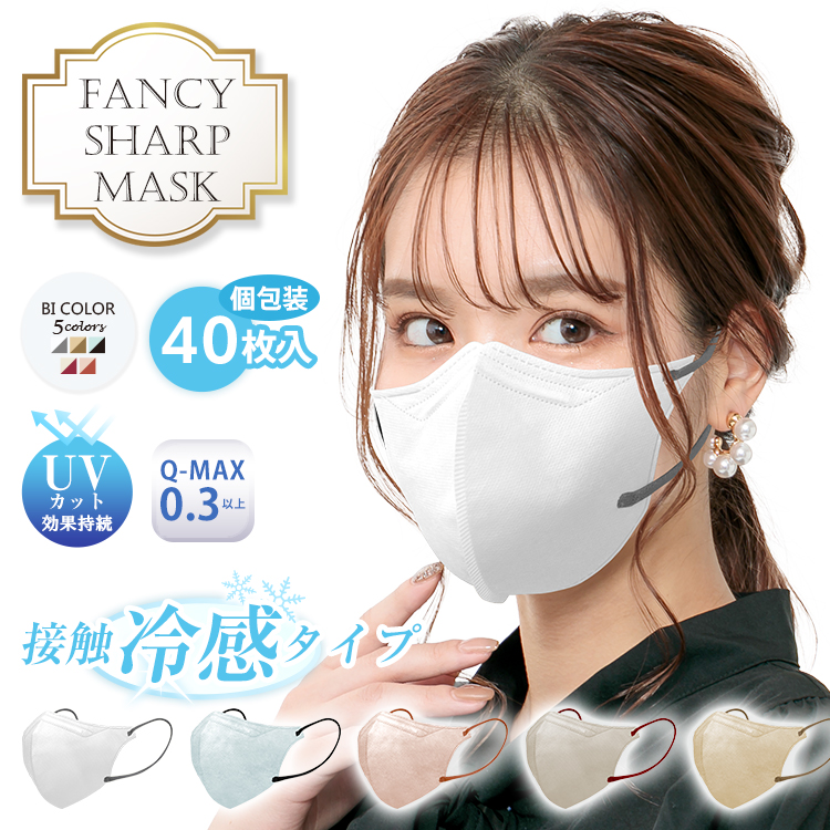 万方商事 Fancysharp Mask 不織布マスク 接触冷感 50枚入 ［ny517］の商品画像