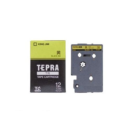 KING JIM テプラ TRテープカートリッジ TC12Y 12mm（黄・黒文字）×1個 テプラ TEPRA TR ラベルプリンター、ラベルライターの商品画像