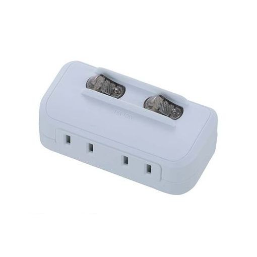 オーム電機 電源タップ LED個別スイッチ HS-A1758W 2個口×1個