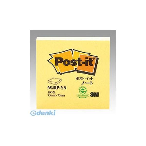 3M ポストイット ノート 再生紙 75 mm x 75 mm 100 枚 654RP-YN イエロー×1個の商品画像