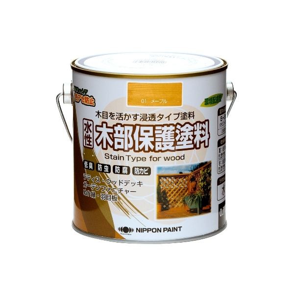 NIPPON PAINT ニッペ 水性木部保護塗料 メープル 0.7L ペンキ、塗料の商品画像