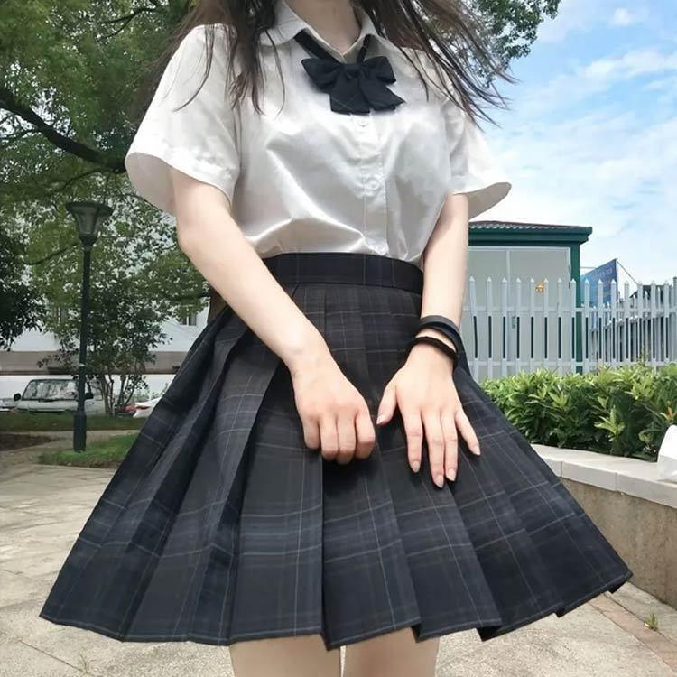  all 20 color! sailor suit school uniform 3 point set top and bottom set short sleeves check skirt pink woman uniform JK uniform cosplay high school student pretty lady's butterfly ..