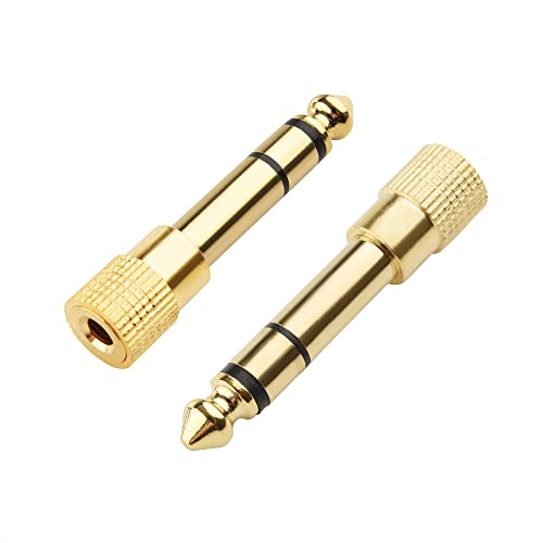 Cable Matters 2 шт. комплект 3.5mm 6.35mm изменение адаптер, наушники Jack переходник, позолоченный стерео адаптор 6.3