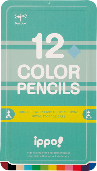 トンボ鉛筆 イッポ！ スライド缶入 色鉛筆 12色 プレーン Green CL-RPN0412C 1セット ippo！ 色鉛筆の商品画像