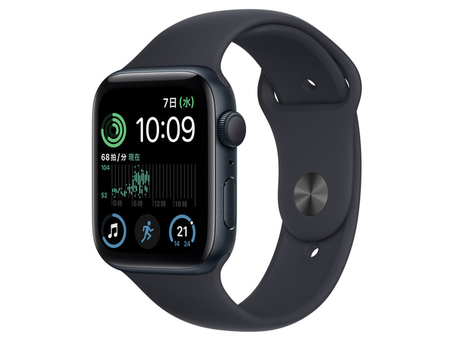 Apple Apple Watch SE GPS＋Cellularモデル 40mmミッドナイトアルミニウムケースとミッドナイトスポーツバンド レギュラー MNPL3J/A Apple Watch Apple Watch SE（第2世代） スマートウォッチ本体の商品画像