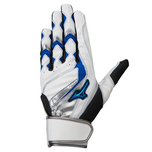 MIZUNO ミズノ ウィルドライブ ブルー両手用 ジュニア 1EJEY24501（ホワイト×ブルー×シルバー） バッティンググローブの商品画像