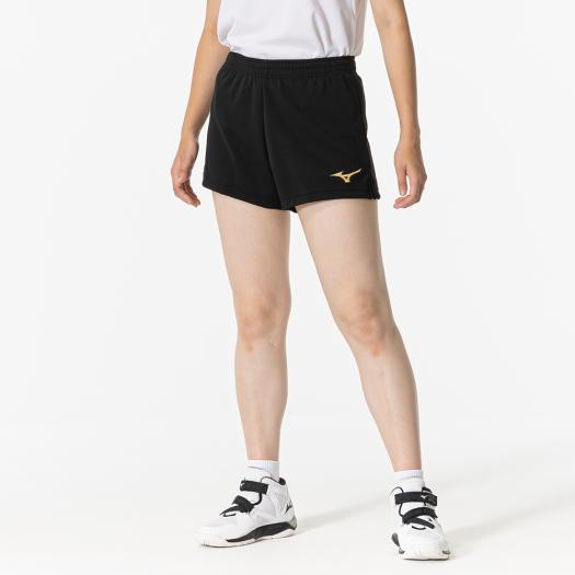 [ бесплатная доставка ] Mizuno игра брюки ( волейбол )[wi мужской ] L размер. длина ног 8.5cm черный × Gold Mizuno V2MBB20195