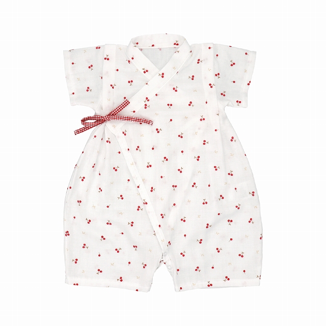  джинбей детский комбинезон сделано в Японии 50~70 детская одежда Cherry салон одежда комбинезон 2 -слойный марля пижама Night одежда ... японская одежда лето младенец. замок 