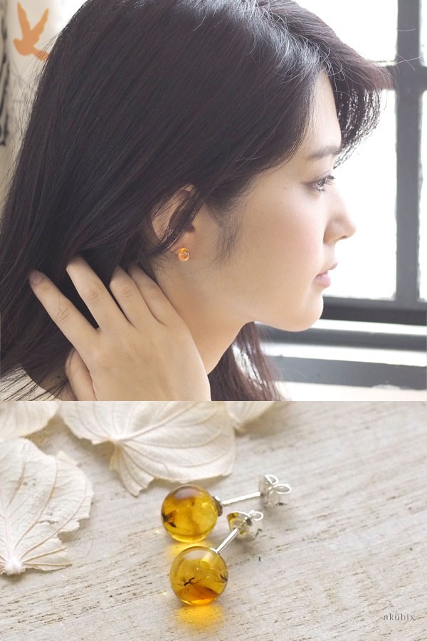 シルバー925 ピアス　琥珀　虫入り　8.22 g シルバー925 ピアス 琥珀 虫入り 8.22 g シルバー925 ピアス