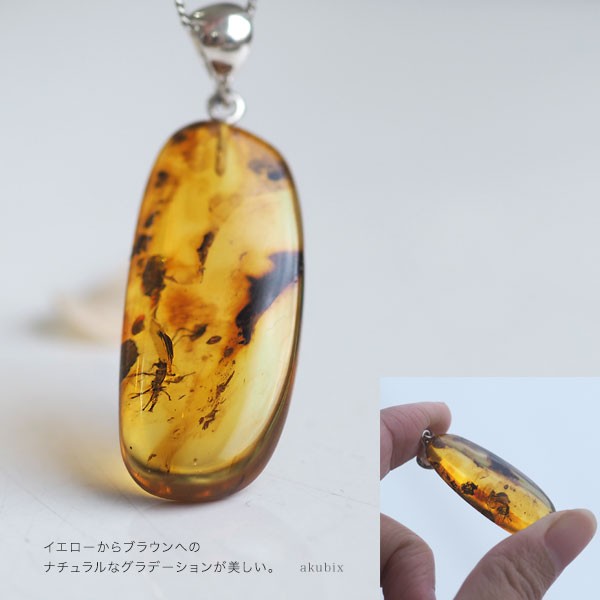 虫入り琥珀ネックレス 送料無料 シルバー Silver925 コレクション
