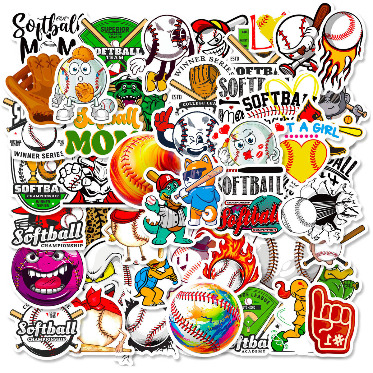 baseball softball softball softball type lamp baseball Circle Koshien lamp kind sport seal sticker 50 sheets BP