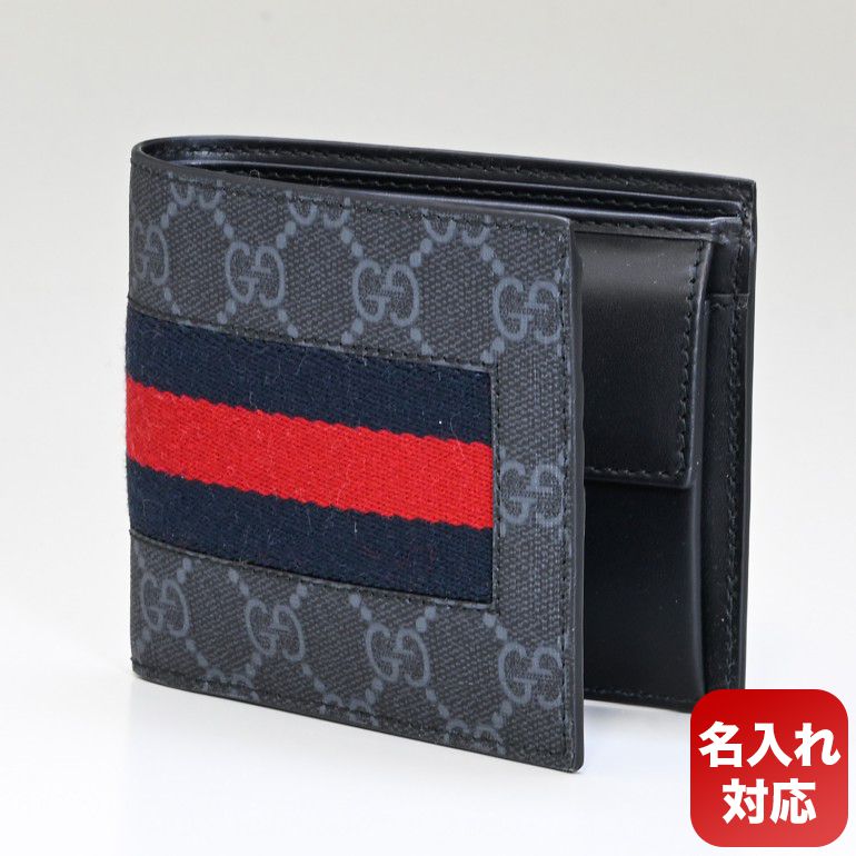 GG Supreme New Web Bifold Wallet 408826 KHN4N 1095 （Black）
