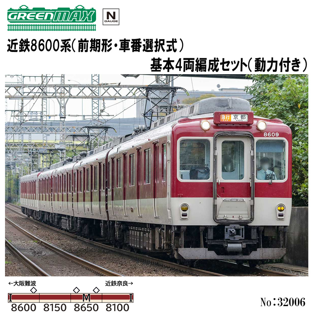 グリーンマックス グリーンマックス 近鉄8600系（前期形・車番選択式